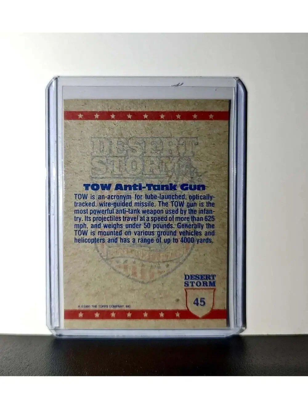 TOW Anti-Tank Weapon 1991 Topps Desert Storm #45 Card - Picture 2 of 10